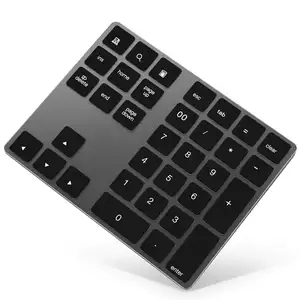 Mini teclado numérico digital portátil, elegante, Delgado, con 34 teclas, inalámbrico