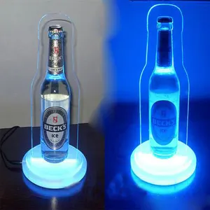 Chinese factory acrylic bottle display with led light base illuminated