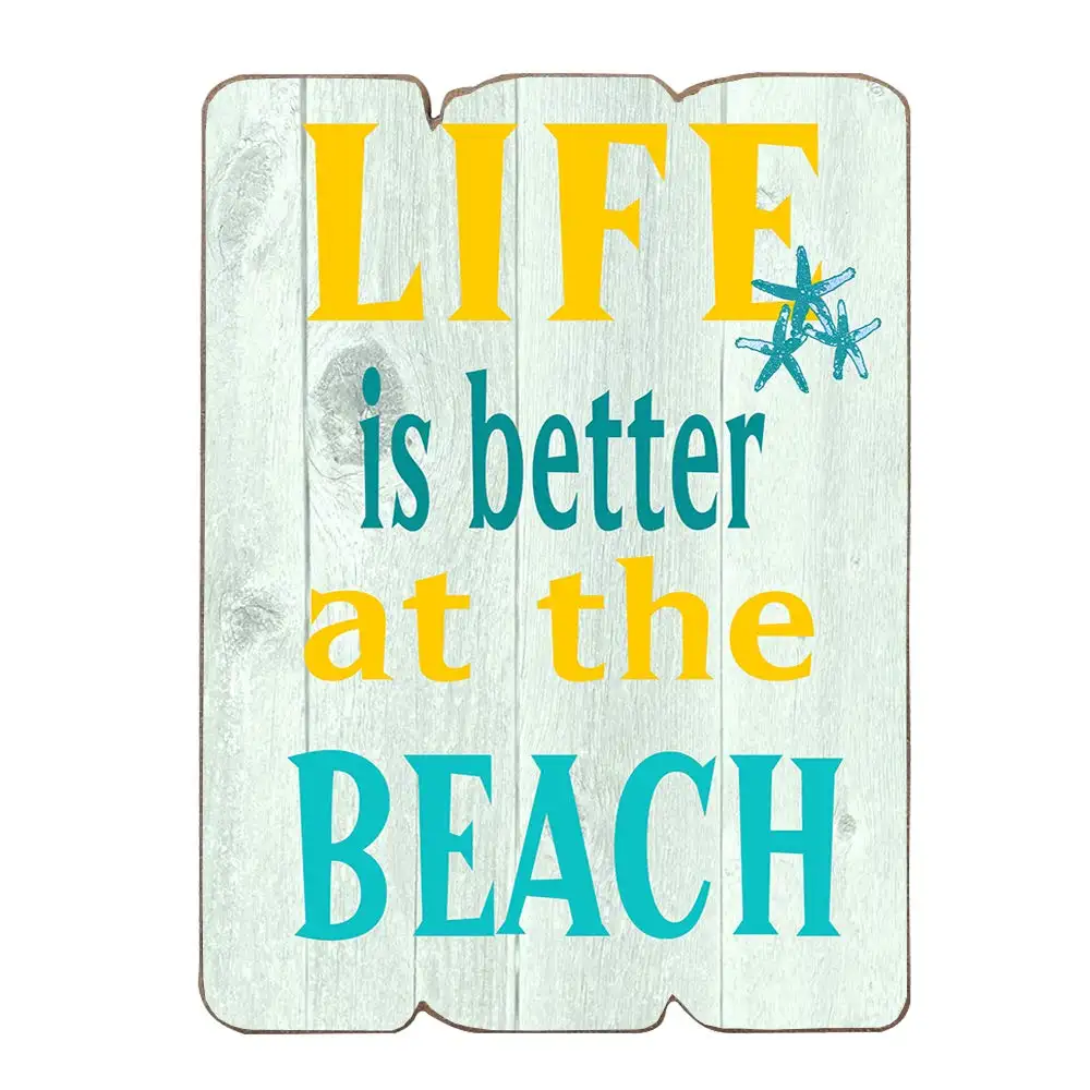 Wooden Beach Quote Sign Life is Better Beach Wall Art Home Decor Wall