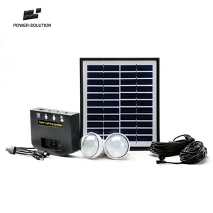 In Afrika zugelassene Solar-Beleuchtungssets für den Heimgebrauch in einem mit 2 LED-Ladegeräten für Mobiltelefone für 2 Zimmer