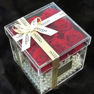 Caja de acrílico transparente con cajón para boda, 16 rosas, venta al por mayor de fábrica - Product Image 6