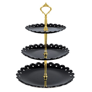Elegant Plastic Cake Stand For Wedding Decorations 3 Tier Cup Cake Stands