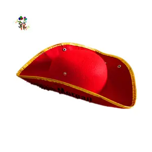 Sombreros de pirata de fieltro de Tricorn, gorros de pirata baratos, HPC-3302