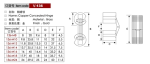 Bản Lề Thùng Giấu Kín Bằng Đồng Thau 180 Độ Chất Lượng Cao Cho Hộp Gỗ - Product Image 4
