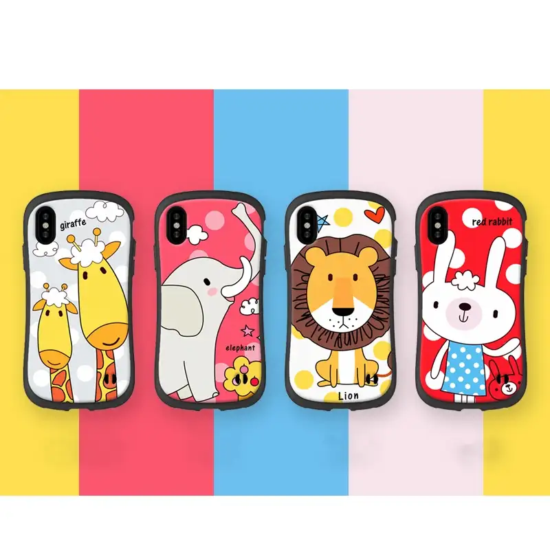 Animals Cartoon Cute Kids love iFace Camo Case for iPhone Rugged Hard Cover with Anti-Slip Grip Edge for iphone 6 7 8PLUS XSMAX