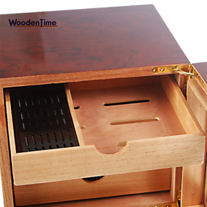 Haute Brillant Piano En Bois Cubain Cave À <span class=keywords><strong>Cigares</strong></span> Boîte Rangement Cave À <span class=keywords><strong>Cigares</strong></span> Avec 4 Tiroirs Hygromètre Humidificateur - Product Image 2