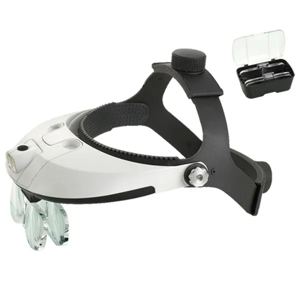 Lupa de casco desmontable con luces LED, lopos dentales médicos de MG81001-H