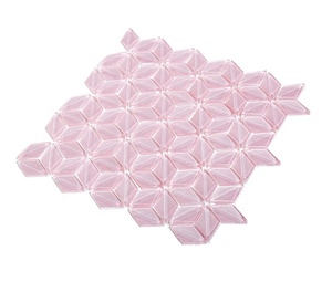 Torna Pittura <span class=keywords><strong>Rosa</strong></span> Bevel 3D Bagno Mosaico di <span class=keywords><strong>Piastrelle</strong></span> di Vetro - Product Image 2