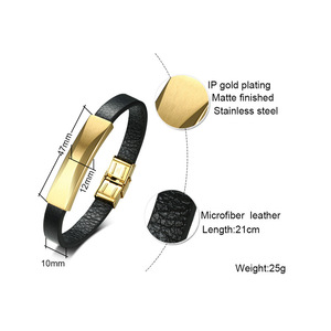 <span class=keywords><strong>Bracelet</strong></span> en <span class=keywords><strong>cuir</strong></span> tressé personnalisé avec logo plaqué or, gravé, pour cadeau, vente chaude - Product Image 2