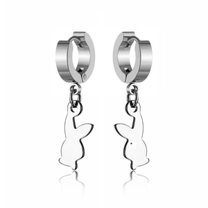 Arrivée femmes fines boucles d'oreilles en acier inoxydable avec petit garçon coeur enfants étoiles lapin goutte oreille Huggies Design élégant - Product Image 4