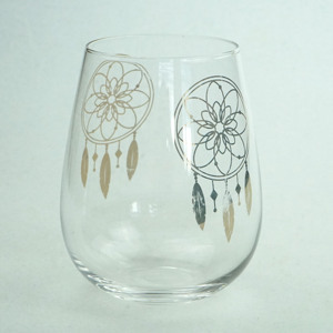 Good quality beautiful custom imprinted logo personalized Stemless wine goblets from glass for Mother's Days. - Product Image 3