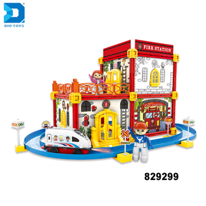 Vẽ building diy xây dựng lắp ráp trạm cứu hỏa điện đồ chơi xe hơi theo dõi cho trẻ em - Product Image 1