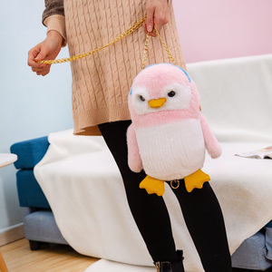 Anime peluche enfants sac d'école bambin enfants mini animal peluche poupée sac à dos personnalisé peluche pingouin sac à dos - Product Image 5