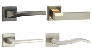 Mới hiện đại tinh tế phòng phong cách Mat Titan kẽm hợp kim Màu Đen Tay Nắm Cửa Cửa <span class=keywords><strong>lever</strong></span> xử lý trên hoa hồng - Product Image 3