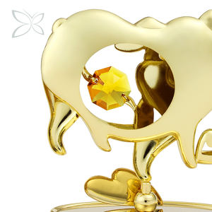 Crystocraft-escultura de Horóscopo Chino, escultura de cerdo chapada en oro de 24K con cristales de corte brillante, regalo Fengshui, 12 Uds. - Product Image 6