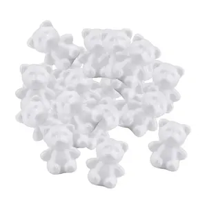 Đồ Trang Trí Polystyrene Xốp Xốp Hình Gấu Nhỏ Màu Trắng Đồ Trang Trí Tự Làm Gấu Thủ Công Để Trang Trí