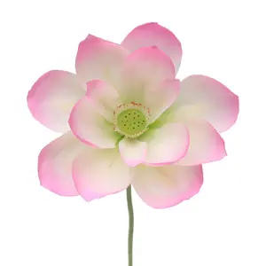 Flor artificial de plástico de alta qualidade, lírio de água de lotus, jardim e acessórios de decoração de casa