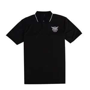 High Quality Embroidery Black Custom 100% Cotton Heavy Weight Polo Shirt For Men