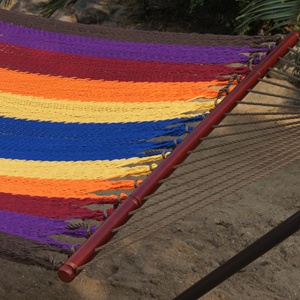 Patio extérieur hamac tissé à la main hamac en maille corde lit hamac à double balançoire pour cour de plage - Product Image 3
