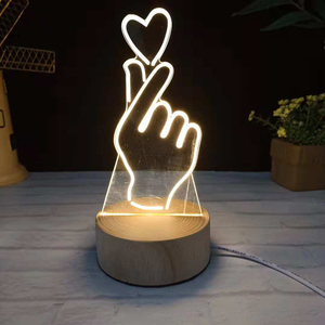 Lampu LED bentuk burung hantu 3D, lampu malam akrilik USB untuk meja malam, kamar tidur, hadiah, lampu kayu putih hangat, lampu Led lucu - Product Image 5