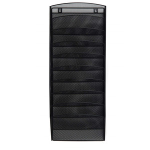 Ofis sıcak satış Siyah Metal Tel Örgü 8 Cep Duvara Monte Asılı Dosya Klasörü Organizatör - Product Image 3