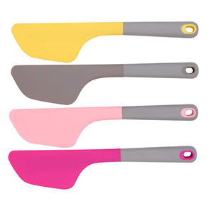 Pembe silikon kase kazıyıcı esnek silikon Spatula çok amaçlı mutfak Gadget aracı BPA ücretsiz el düzenlenen kolu