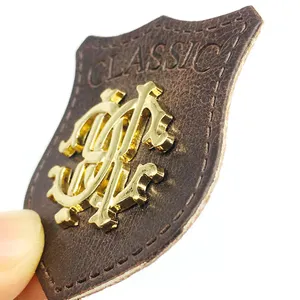 Logo in metallo personalizzato Denim Jeans microfibra Pu toppe per Badge in vera pelle etichette accessori per abbigliamento toppe per etichette in vera pelle