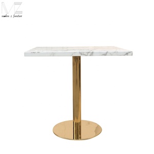 Or et marbre table à manger carrée table <span class=keywords><strong>d</strong></span>'<span class=keywords><strong>appoint</strong></span> table de bistrot - Product Image 1