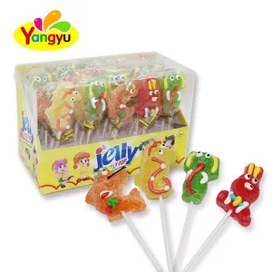 Hot Sale Halal Tierform Gummi Lutscher Süßigkeiten, weiche Cartoon Lutscher von Kindern