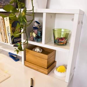 Blanco mesa plegable de madera montado en <span class=keywords><strong>la</strong></span> pared caído mesa de escritorio con rack de almacenamiento de L90xW60cm - Product Image 5