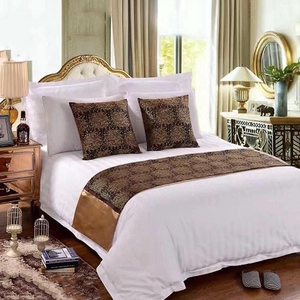 Blanc 100 Coton Pleine Reine Satin Rayure Jacquard Lit Ensembles Housse De Couette King Size Personnalisé Pas Cher Hôtel Couvre Guangzhou - Product Image 3