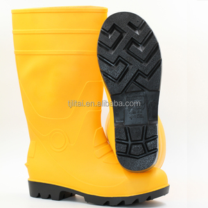 <span class=keywords><strong>Amarillo</strong></span> negro botas de trabajo con punta de acero de pvc zapatos de seguridad - Product Image 1