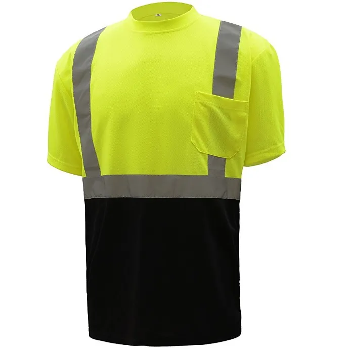 Camisetas de segurança hi-vis, laranja, trabalho, segurança, reflexiva