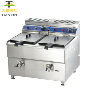 <span class=keywords><strong>Friteuse</strong></span> à air commerciale pour restaurant, <span class=keywords><strong>friteuse</strong></span> industrielle à <span class=keywords><strong>double</strong></span> cuve, <span class=keywords><strong>friteuse</strong></span> à <span class=keywords><strong>gaz</strong></span> pour la viande | Poulet | Chips de pommes de terre - Product Image 4