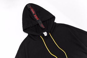 2019 Hommes 100% Coton hip hop vêtements à manches courtes veste noire avec chapeau - Product Image 2