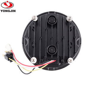 Faro delantero de motocicleta Yongjin, faro <span class=keywords><strong>Led</strong></span> DRL blanco, faro delantero negro redondo para Vespa scooter LX