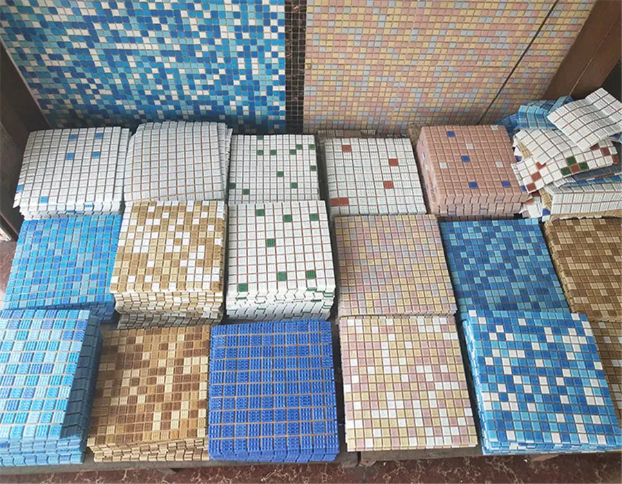 Cheap price stained glass mosaic for swimming pool tiles low price wall tile