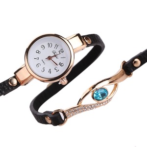 2017 Duoya Brand New Fashion Rhinestone watches women leather key pendant bracelet quartz Dress watches - Product Image 6