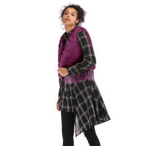 OEM ODM Personnalisé De Luxe Hiver Femmes Manteau Court Gilet En <span class=keywords><strong>Fausse</strong></span> <span class=keywords><strong>Fourrure</strong></span> Sans Manches Recadrée Vestes Pour Dames - Product Image 4