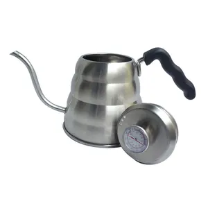 温度计40floz三层耐用不锈钢底部热源，用于滴水咖啡和茶倒在鹅颈水壶上