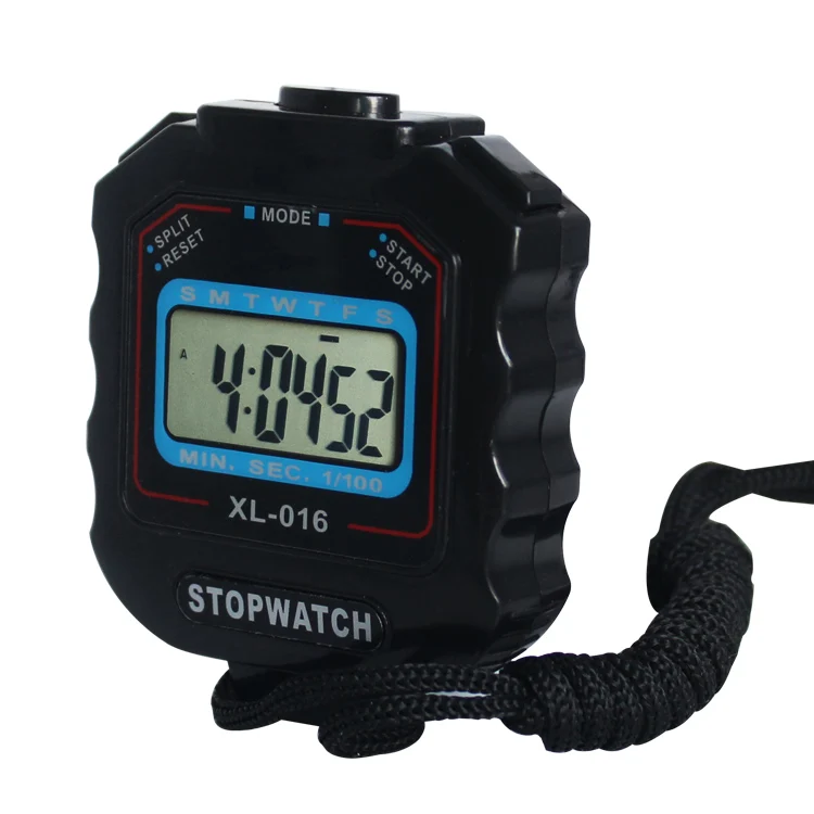 Mini Portable Handheld Exercise Sports Timer Double Memory Laps Digital Alarm Clock Stopwatch