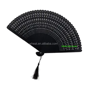 China Factory High Quality Spain Noble Black Full Bamboo Fan