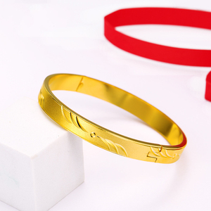 AW9041902 <span class=keywords><strong>xuping</strong></span>-pulsera y brazaletes sencillos de aleación de color dorado de 24k + brazaletes de bangkok + brazaletes de <span class=keywords><strong>oro</strong></span> - Product Image 4