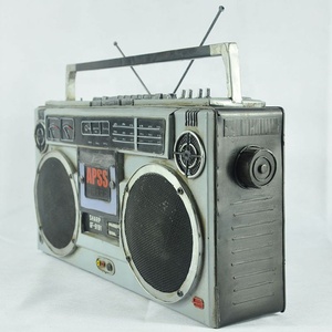 CY014 Radio rétro créative modè<span class=keywords><strong>le</strong></span> antique artisanale nostalgique sans fil ornements en métal artisanat bar décoration de la maison cadeau - Product Image 5