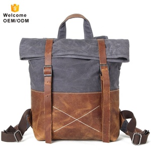 Deportes de la universidad superior portátil rollo impermeable personalizada de los hombres de la lona mochila vintage - Product Image 2