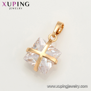 34867 xuping <span class=keywords><strong>Colgante</strong></span> de <span class=keywords><strong>Piedra</strong></span> <span class=keywords><strong>Blanca</strong></span> con Forma de Caja de Regalo con una Sola <span class=keywords><strong>Piedra</strong></span> - Product Image 3