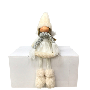 Muñecas Decorativas de Felpa Estilo Navideño, Adornos Festivos, Ángel de Tela Trenzada Sentado para Decoración del Hogar - Product Image 1