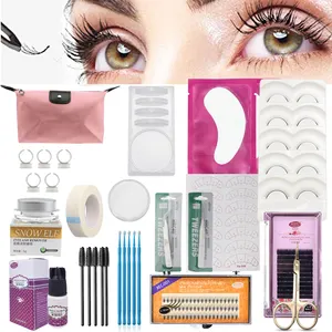 热卖睫毛起动器套件睫毛扩展工具专业套件与化妆盒私人标签