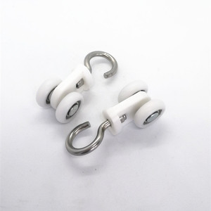 À faible bruit longue durée de vie en plastique en nylon double roues plante crochet <span class=keywords><strong>poulie</strong></span> avec roulement - Product Image 1