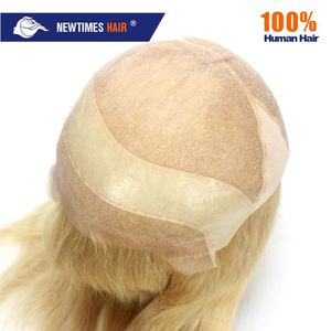 Beaux mono avec effacer poly autour et français dentelle avant avec blonde remy cheveux pour femmes f - Product Image 2